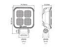 TCE2100 - Arbeitsscheinwerfer - quadratisch - 1500mm Kabel - 10-30VDC - max. 22W